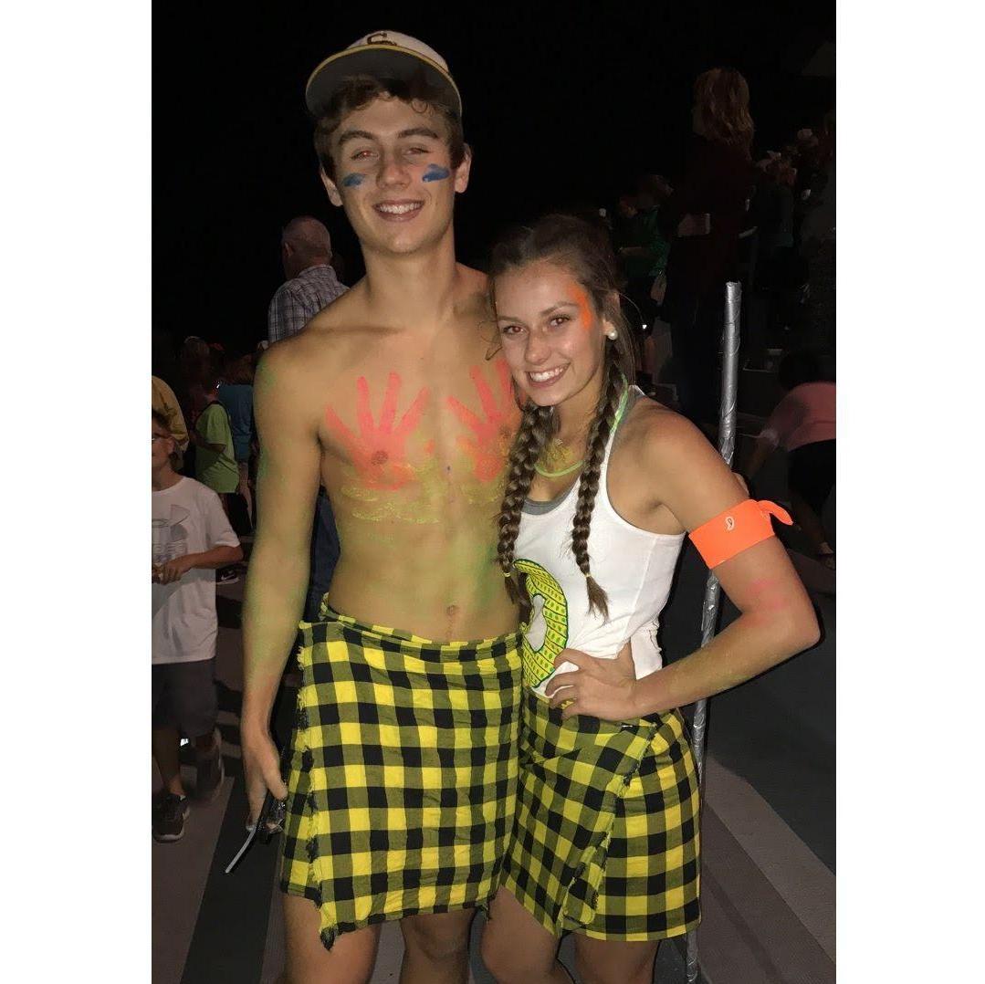 We were both apart of the senior group Kilt Krew