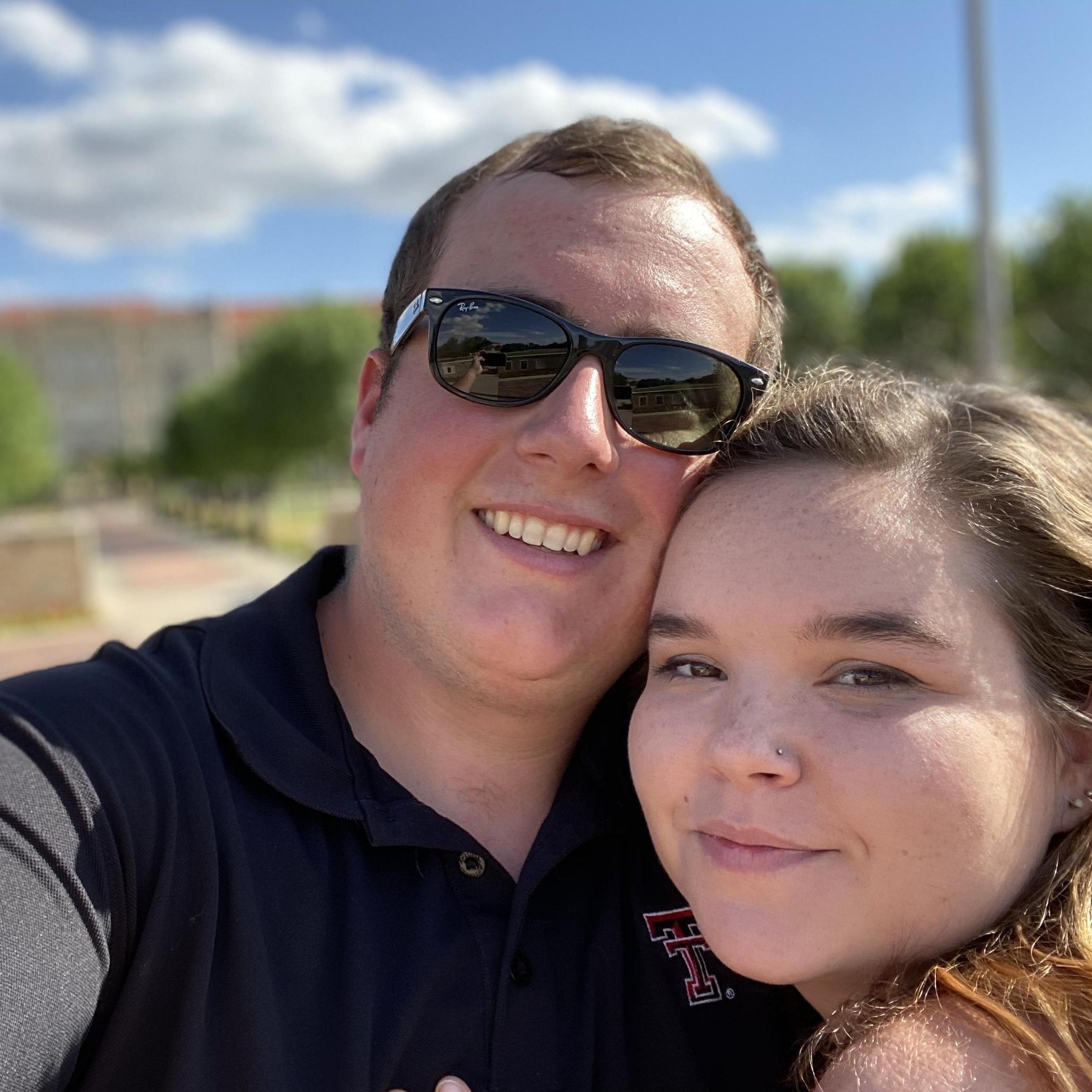 Taking Lucas's graduation pictures.