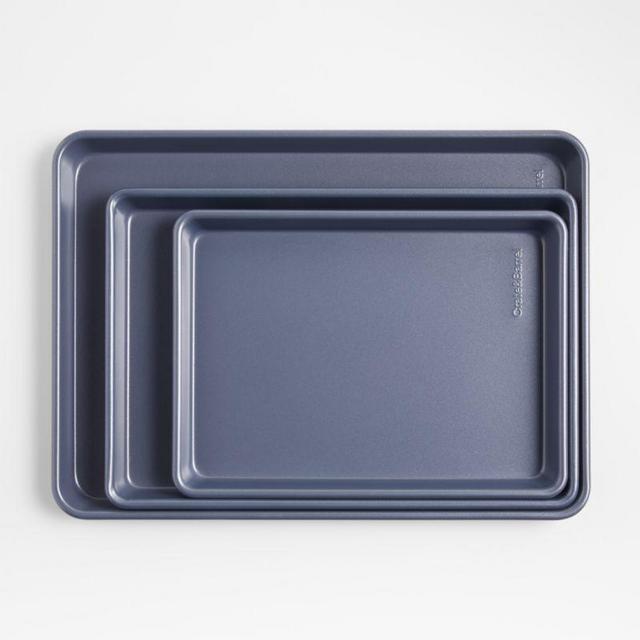 Crate & Barrel Slate Blue Baking Sheets, Set of 3
