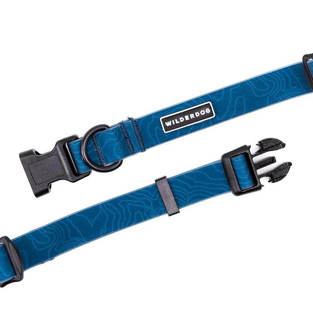 Wilderdog Waterproof Dog Collar - Repels Water & Dirt - Medium 13"-18" - Pacific Blue