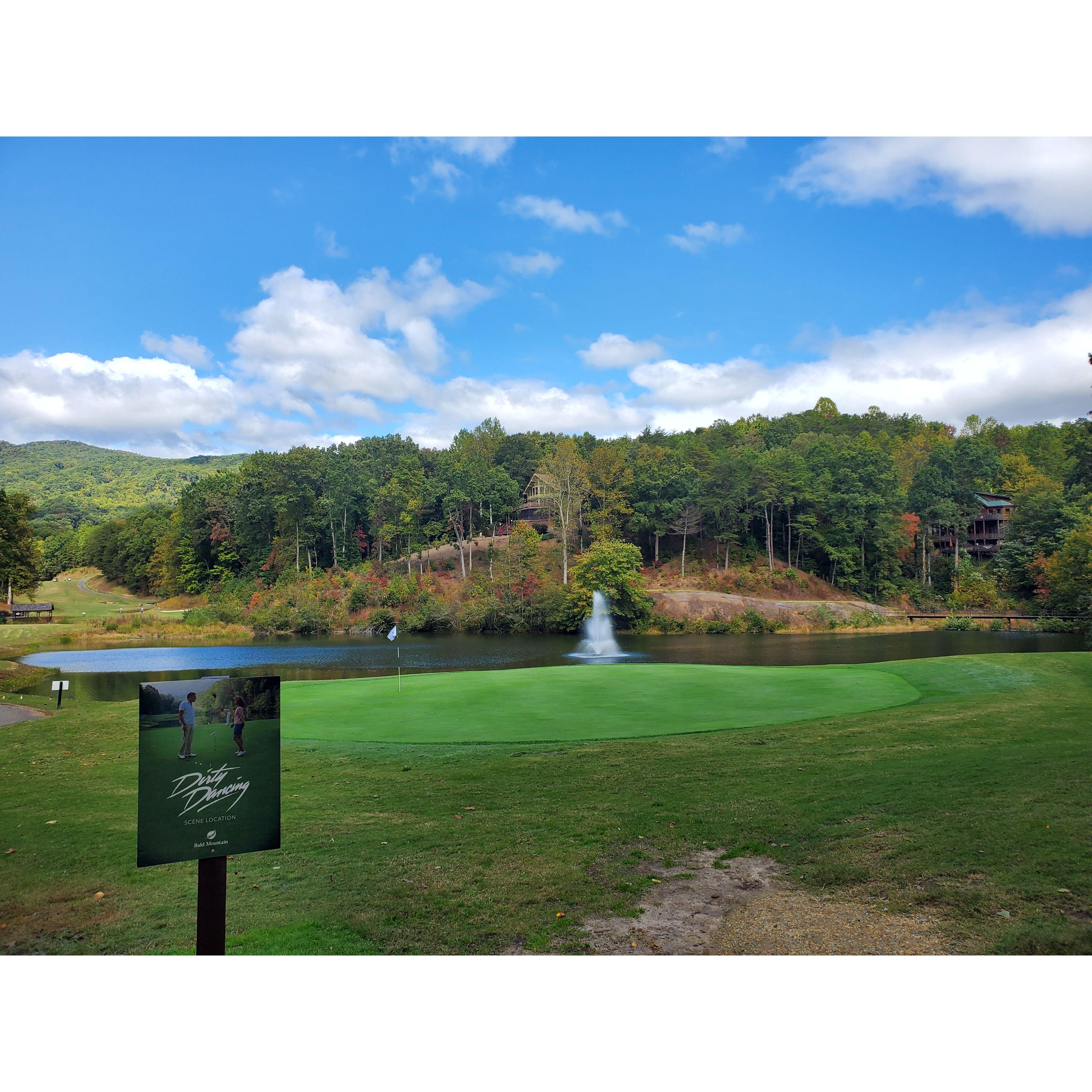 Dirty Dancing scene! Hole 17 on Rumbling Bald Golf Course.