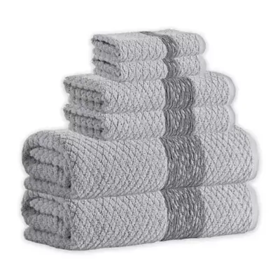 Enchante Home® Anton 6-Piece Turkish Cotton Towel Set in Silver