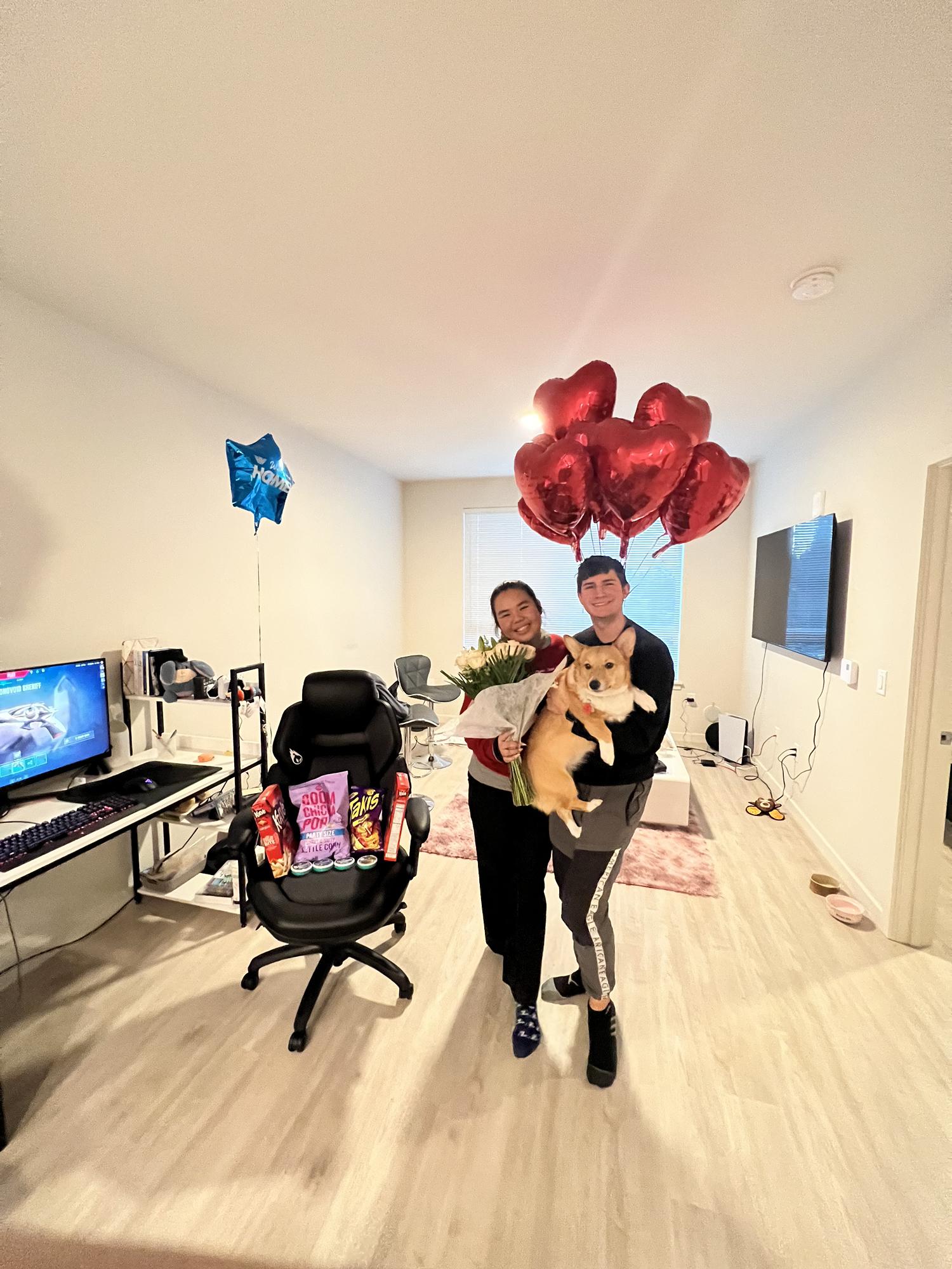 Couldn’t find any picture of the actual move out, but loved this first celebration of Valentines together at our new place! (Feb 2023)
