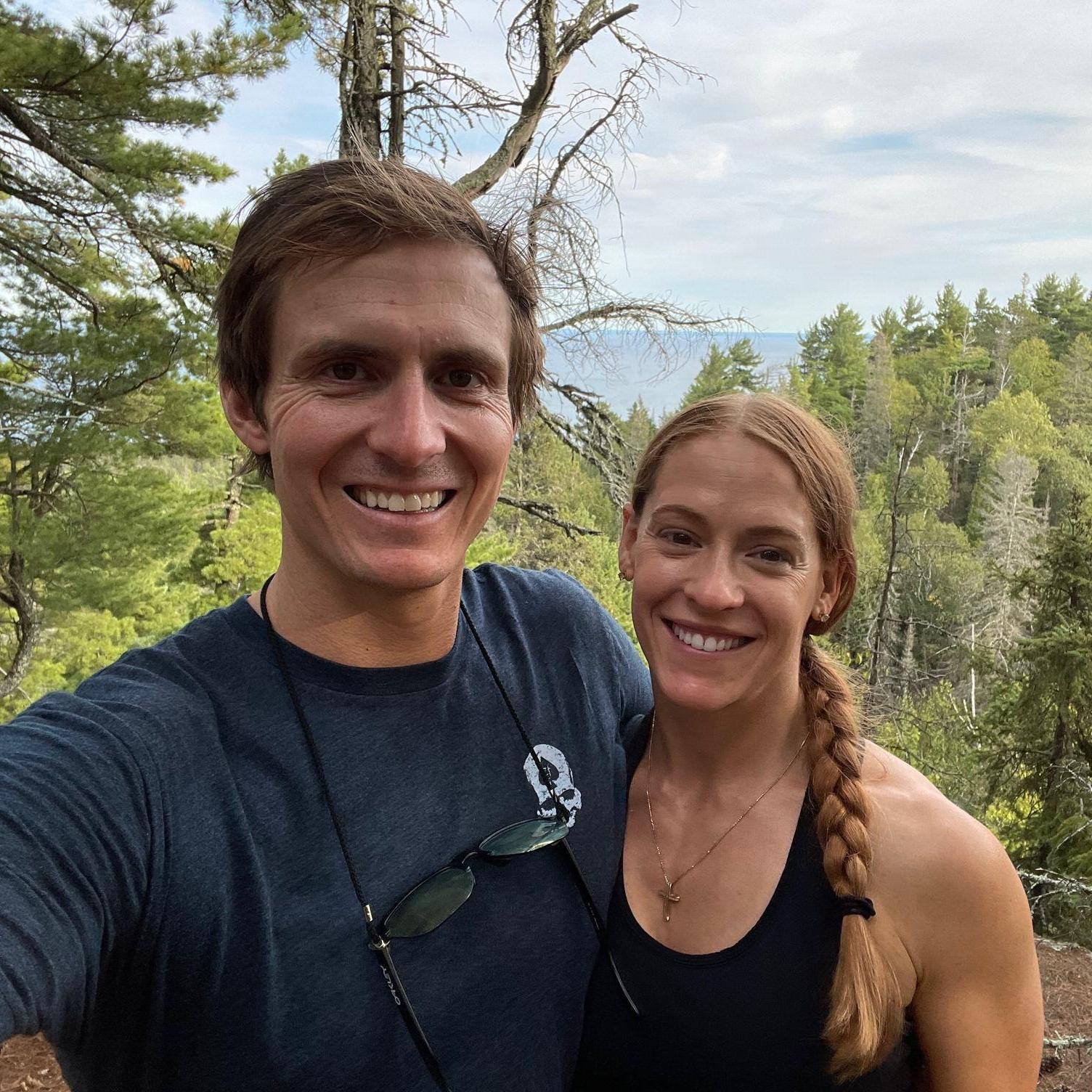 Hiking up at Lake Superior by Charlie's family cabin