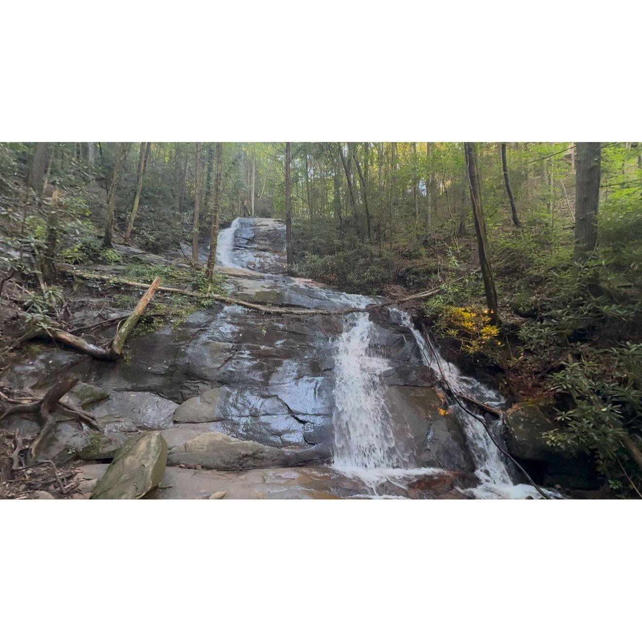 Fall Branch Falls, Blue Ridge, GA - The waterfall Ethan almost fell off of proposing (it's taller than it looks we promise)