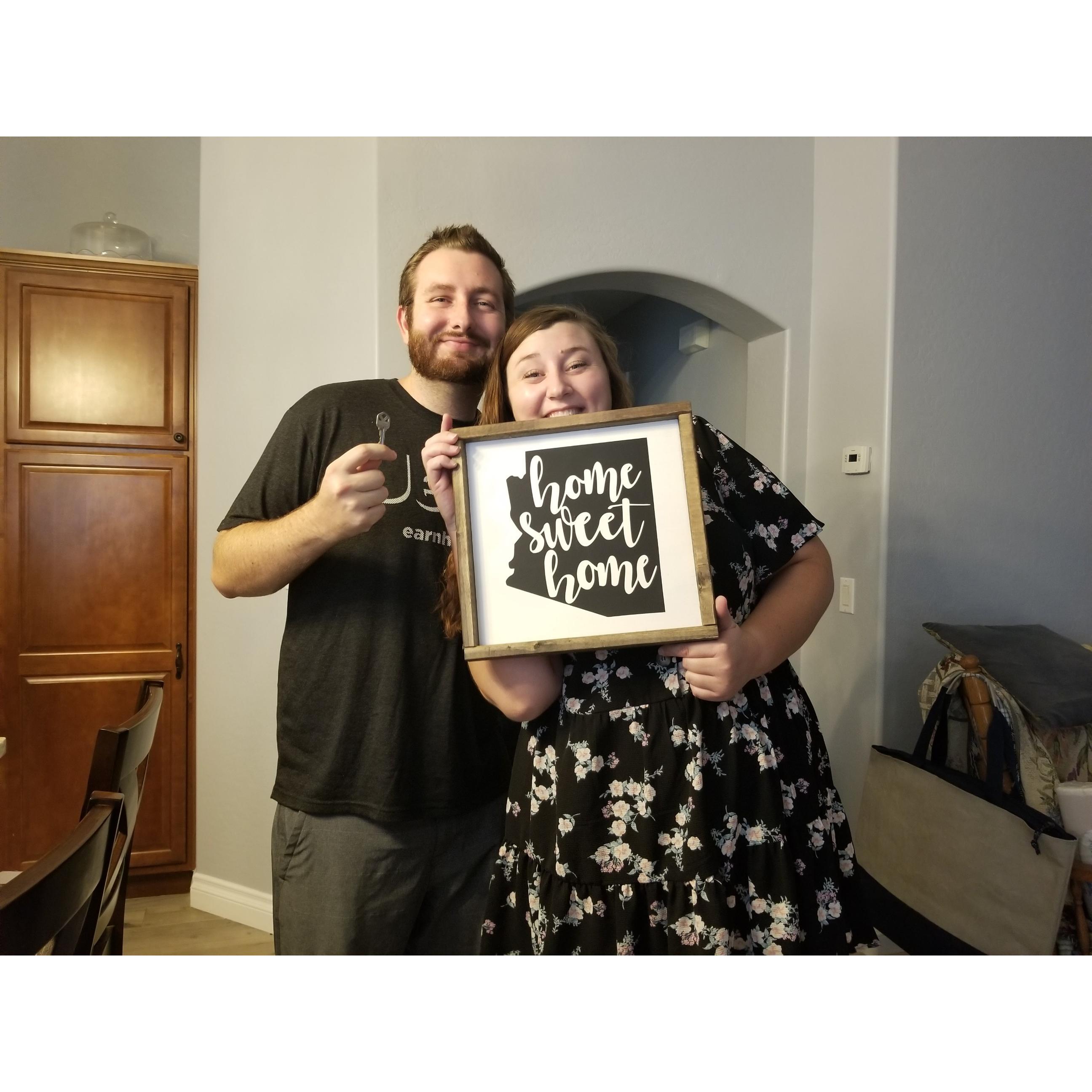 The day we got the keys to our first home!