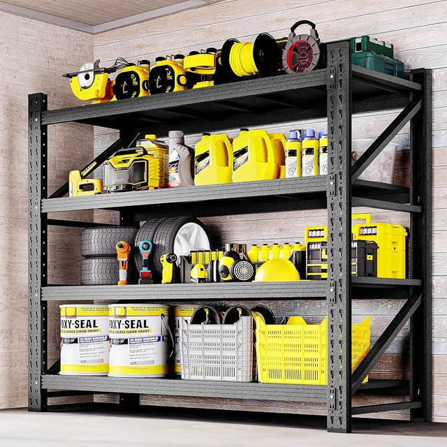 BYNSOE 48" W Storage Shelves 3000lbs Garage Metal Shelving Heavy Duty Garage Shelves Adjustable Storage Shelves for Industrial, Factory,48" W X 24" D X 69" H