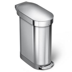 simplehuman Slim Step Can Brushed Stainless Steel, 45 Liter/12 Gallon