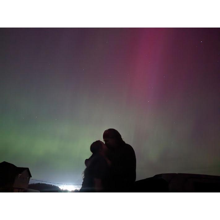 family midnight trip up the hill to take pictures of the aurora borealis!