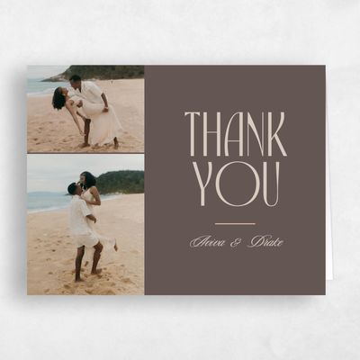 Dark Taupe, Brown Wedding Thank You - Trogir Photo