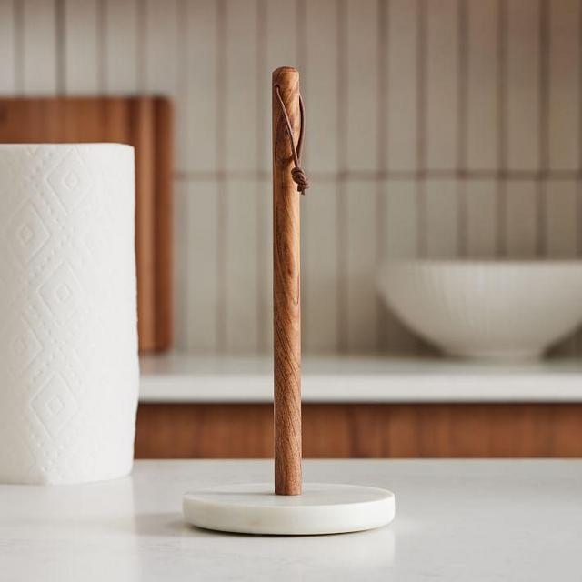 Preston Marble & Wood Paper Towel Holder