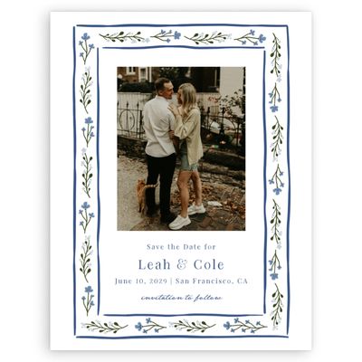 White Bordered Wedding Digital Save the Date - Maeva Photo