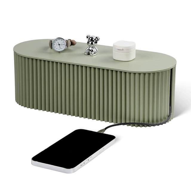 RAMFIYN Cable Management Box Large Cable Organizer Box for Power Strips, Surge Protectors, Chargers, Adapters, TV Computer Wires Cable Hider Organizer Box with Cable Ties，Wire Ties - Green