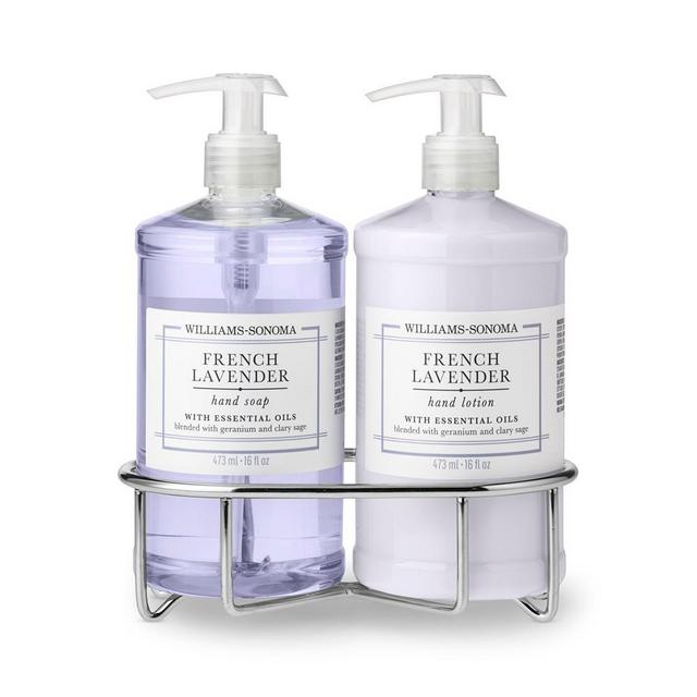 Williams Sonoma French Lavender Hand Soap & Lotion 3-Piece Set, Classic, Stainless-Steel