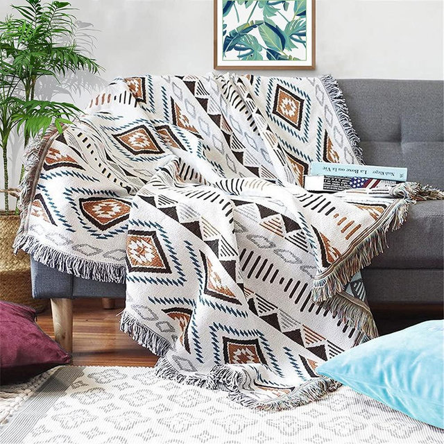 Lqprom Southwest Throw Blankets Aztec Southwestern Throws Cover for Couch Chair Sofa Bed Outdoor Beach Travel 63"x87"