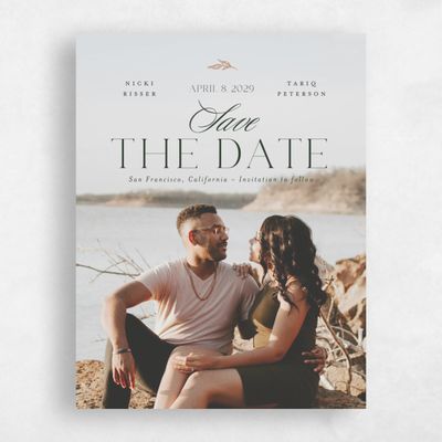 Green Simple Wedding Save the Date - Finch Photo