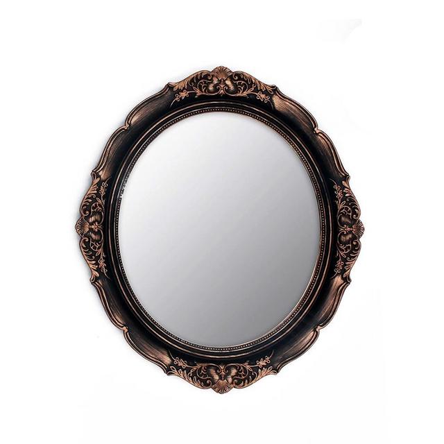 YCHMIR Decorative Mirror Vintage Mirror Hanging Mirror 14.8 x 13.1 inchs Oval Mirror Brown