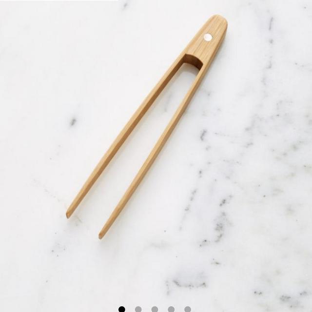 Bamboo Toast Tongs with Magnet