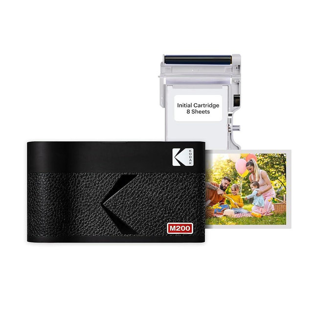 KODAK Mini 2 ERA 4PASS Portable Photo Printer (Black, Printer + 8 Sheets)