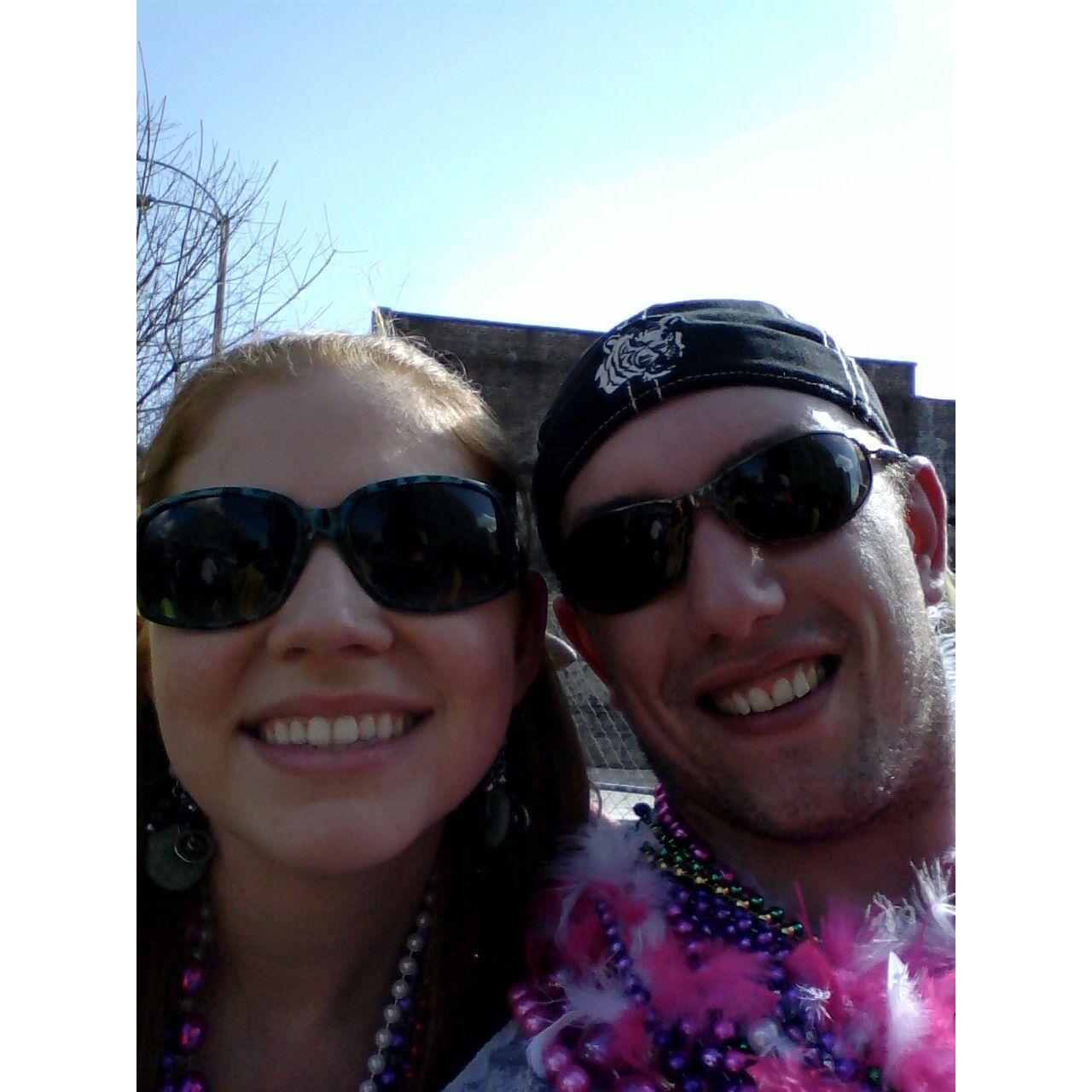 The day we met at Spanishtown Mardi Gras parade.