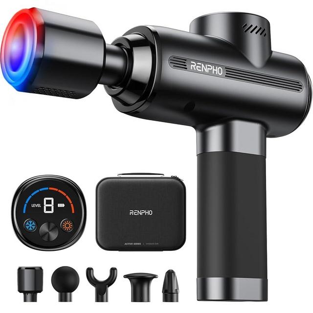 RENPHO Active Thermacool 2 Massage Gun with Heat and Cold Therapy, Professional Deep Tissue Handheld Massager with Carry Case, Percussion Body Muscle Masajeador for Men Women Athletes Back