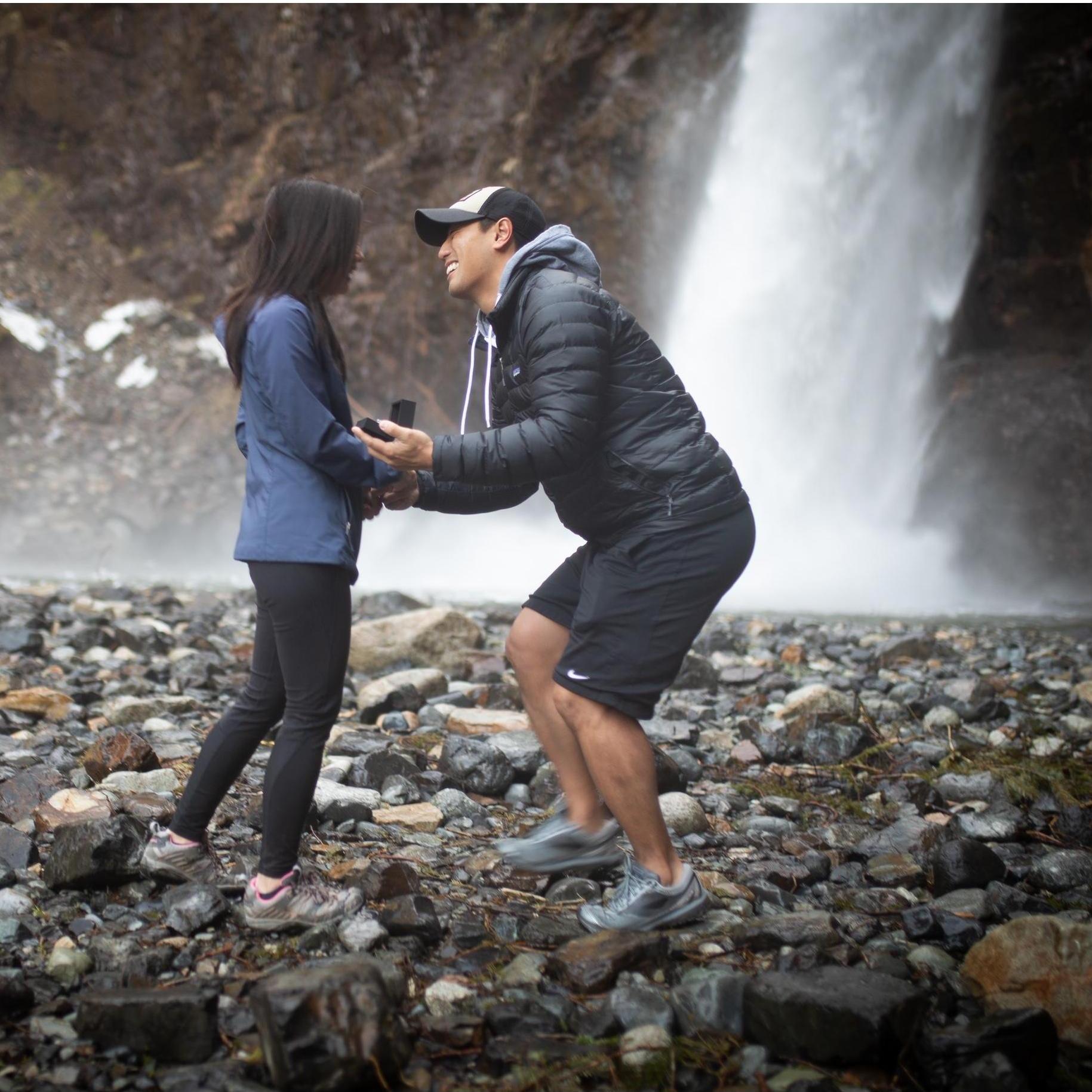 Our proposal at Franklin Falls, Washington.