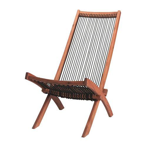 BROMMÖ Chaise, outdoor, black, brown