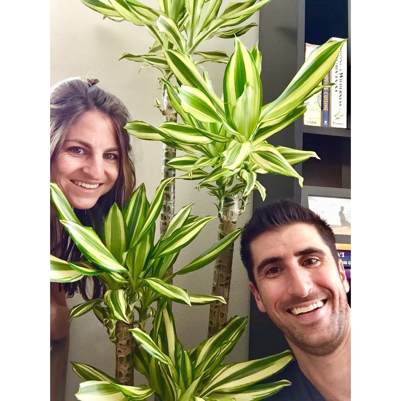 Just enjoying our new family plant that Jamie will not be any help caring for