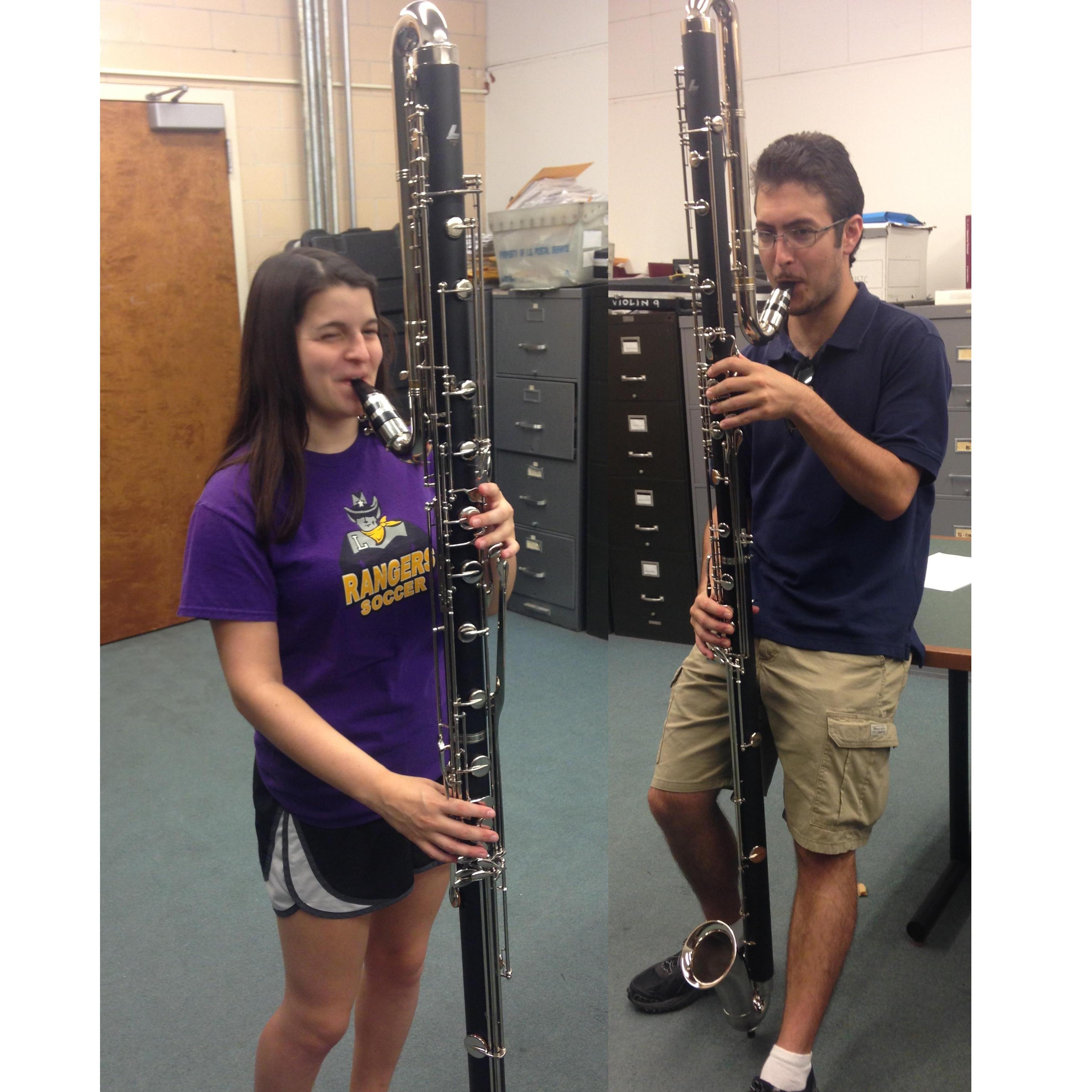 Fun in the band office with contrabass clarinets! - August 2015