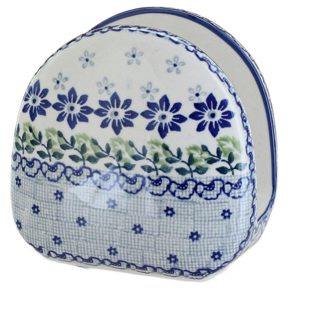 Blue Rose Polish Pottery Halsey Napkin Holder