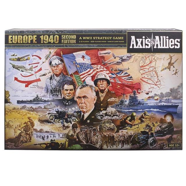 Hasbro Gaming Avalon Hill Axis & Allies Europe 1940 Second Edition WWII Strategy Board Game, with Extra Large Gameboard, Ages 12 and Up, 2-6 Players, Brown
