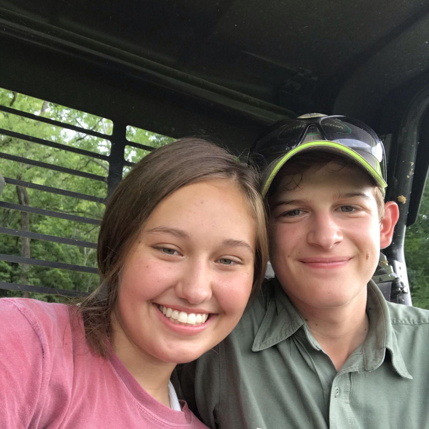 One of our first pictures together! We had several dates in a tractor cab!