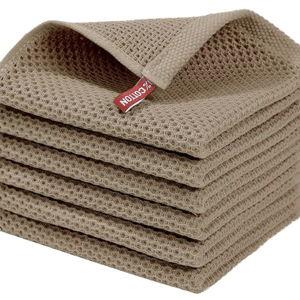 Cotton Kitchen Dish Cloths 6-Pack, Tan