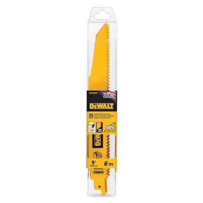 DEWALT  Bi-Metal 9-in 6-TPI Wood/Nail Embedded Cutting Reciprocating Saw Blade