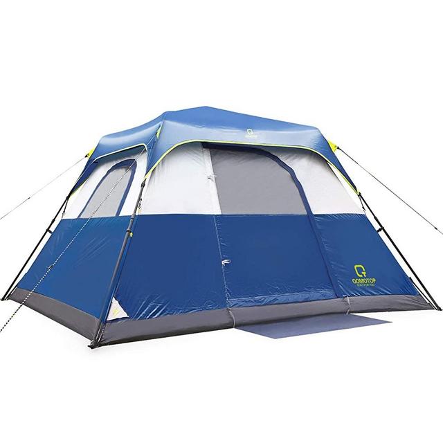 OT QOMOTOP Tents, 4/6/8/10 Person 60 Seconds Set Up Camping Tent, Waterproof Pop Up Tent with Top Rainfly, Instant Cabin Tent, Advanced Venting Design, Provide Gate Mat
