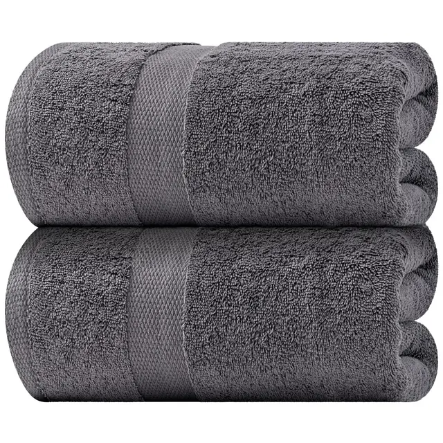 Wealuxe Luxury Soft Bath Sheet Towels - Cotton Luxury Bath Towels Extra Large - 2 Pack Absorbent Hotel Quality Bath Towels Oversized - 35x70" Grey