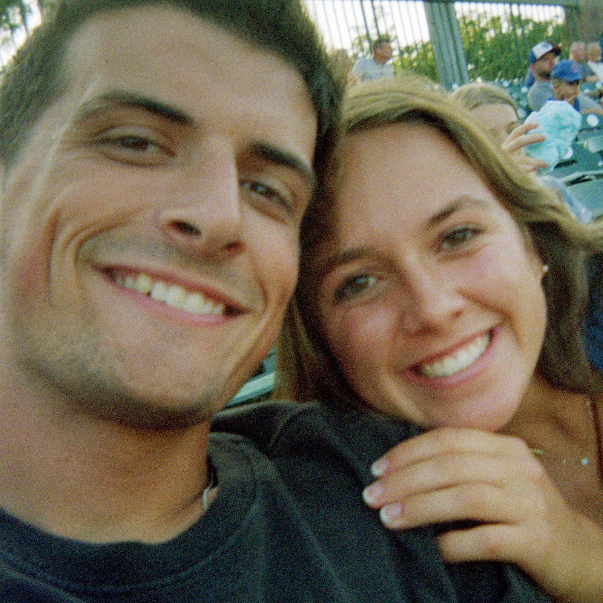 At a baseball game in Des Moines