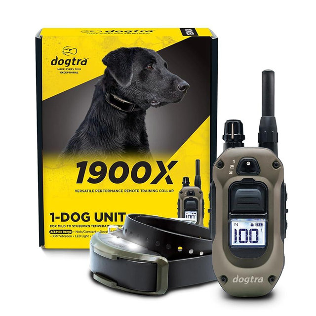 Dogtra 1900X E-Collar for Dog Training - 3/4 Mile Range, Dogs 35 lbs+, IPX9K Waterproof, 100 Stimulation Levels, Vibration, Tone, Rechargeable - Ideal for Dog Owners and Professional Trainers