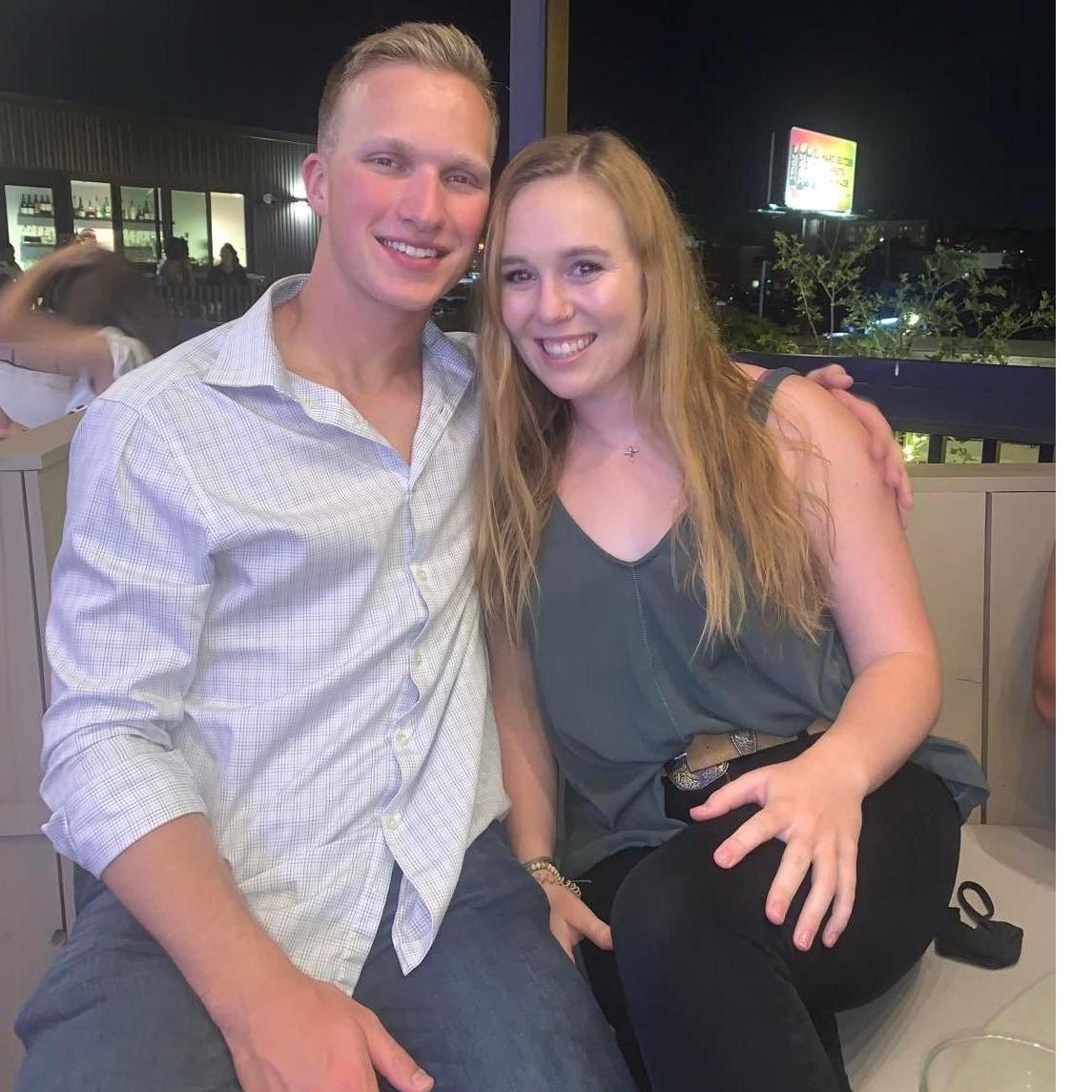 Relaxing with friends on a rooftop bar; Sean's 23rd birthday, in Oklahoma City