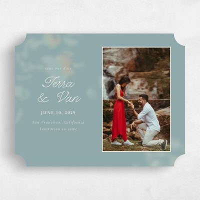 Blue Ticket Wedding Save the Date - Ola Photo
