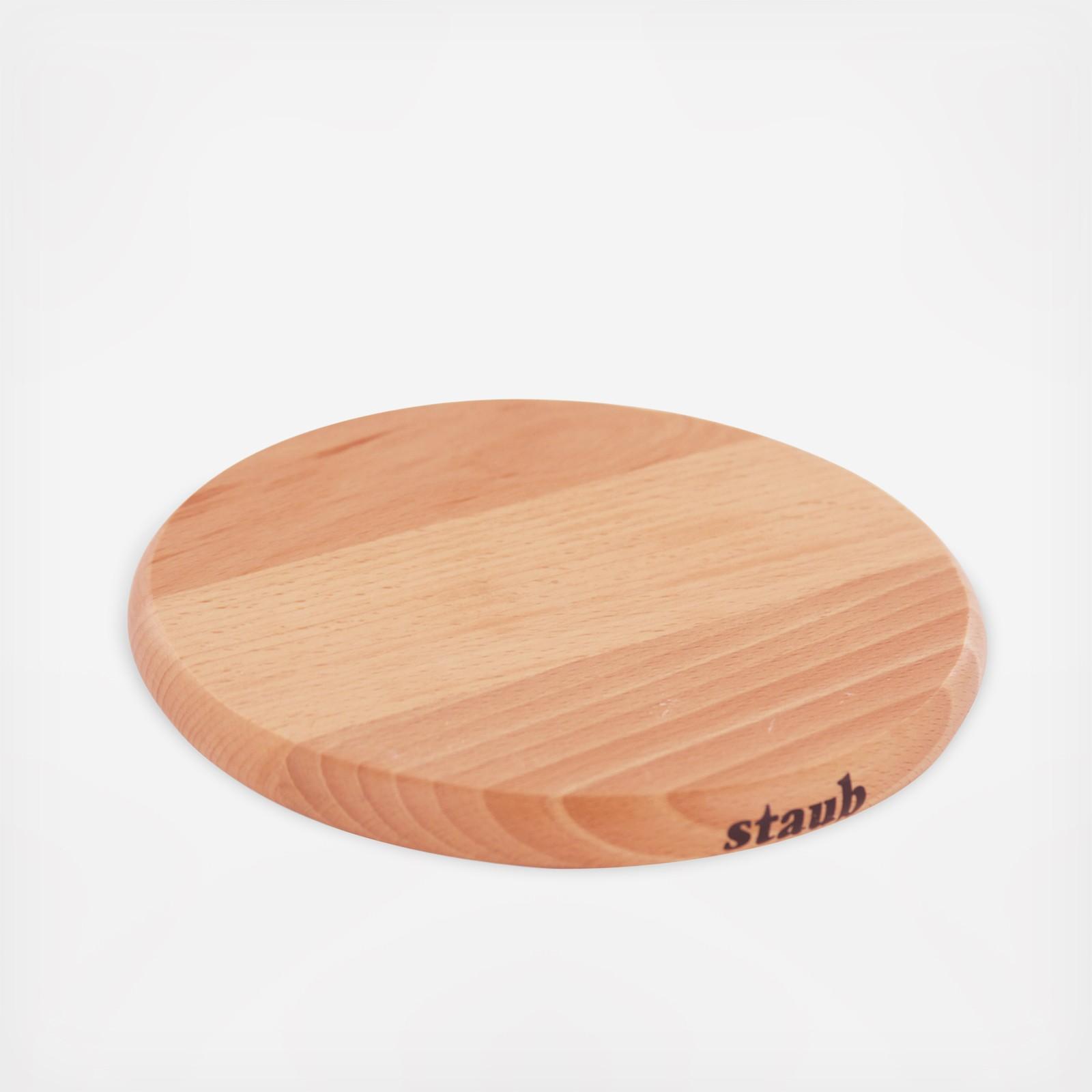 Staub Round Magnetic Wood Trivet, 6-in