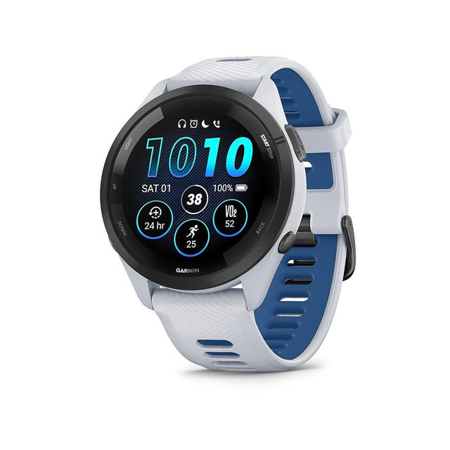 Garmin Forerunner 265 Running Smartwatch, Colorful AMOLED Display, Training Metrics and Recovery Insights, Whitestone and Tidal Blue
