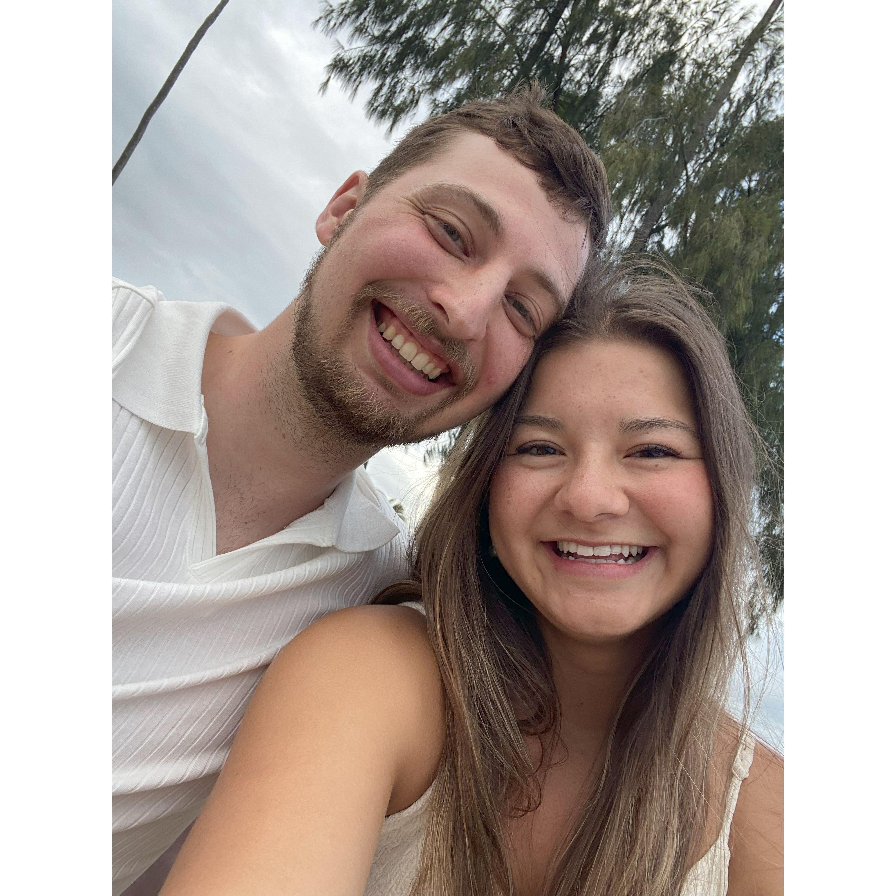 Seconds after getting engaged!! You couldn't wipe the smiles off our faces if you tried.