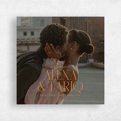 Ochre, Orange Wedding Save the Date - Seibel Square