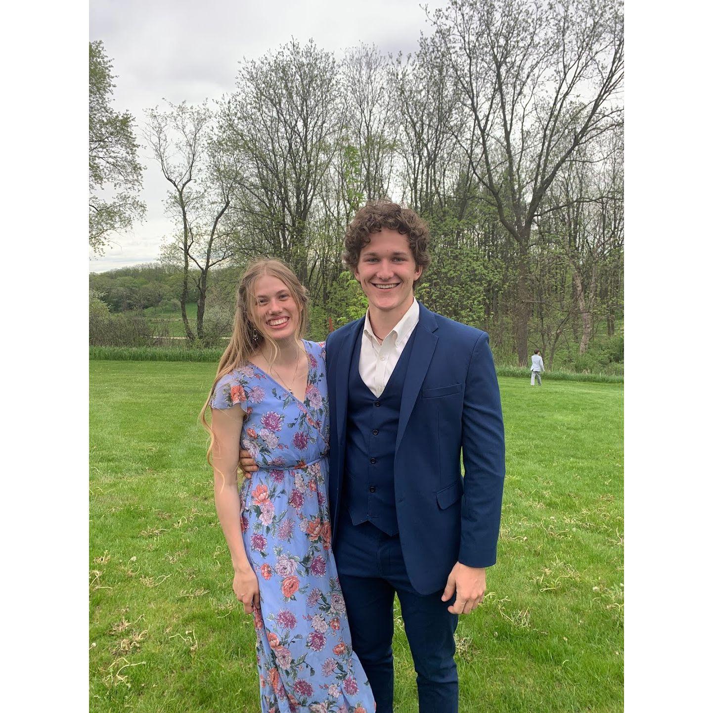 At our friends wedding! Just before we started to talk about marriage.
