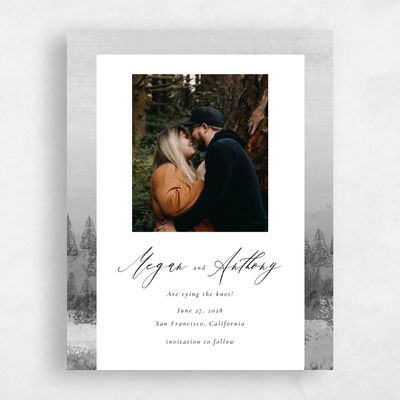Charcoal, Grey Wedding Save the Date - Rockford Photo