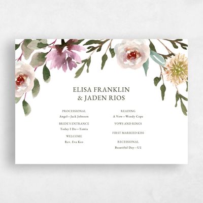 Beige Boho Wedding Program - Windsong