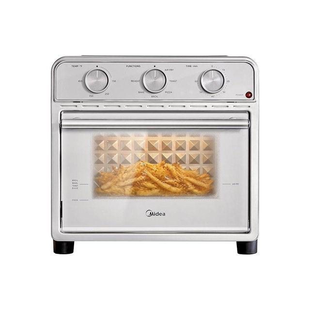 Midea Neo Air Fryer Toaster Oven Combo with Air Fry, Toast, Pizza, Broil, Bake, and Reheat Functions, 21.1 Quarts, Stainless Steel