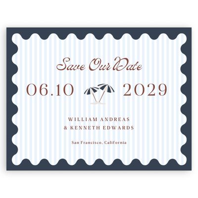 Blue Wedding Digital Save the Date - Marquesas Landscape