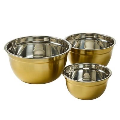 Hoan 3pk Stainless Steel Mixing Bowl Set Gold